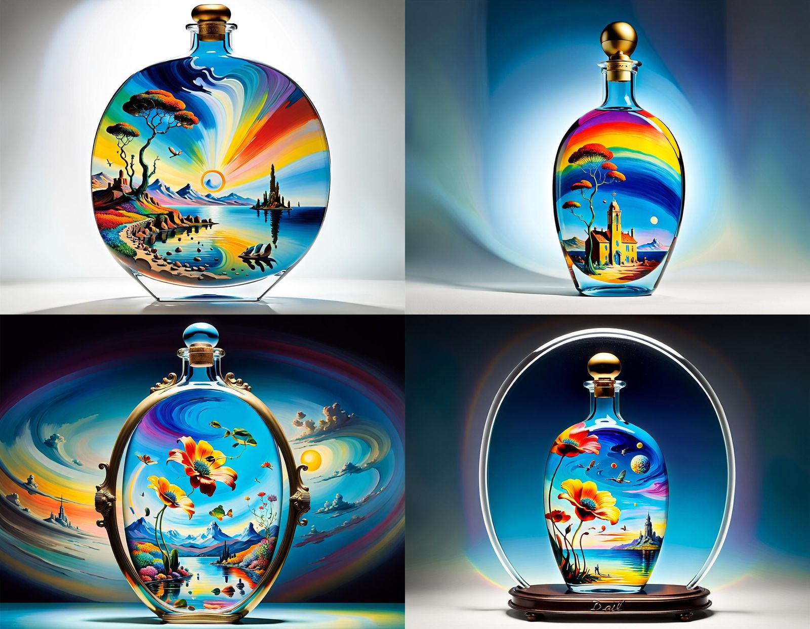 Surreal Rainbow Bottle: A Dreamlike Painting