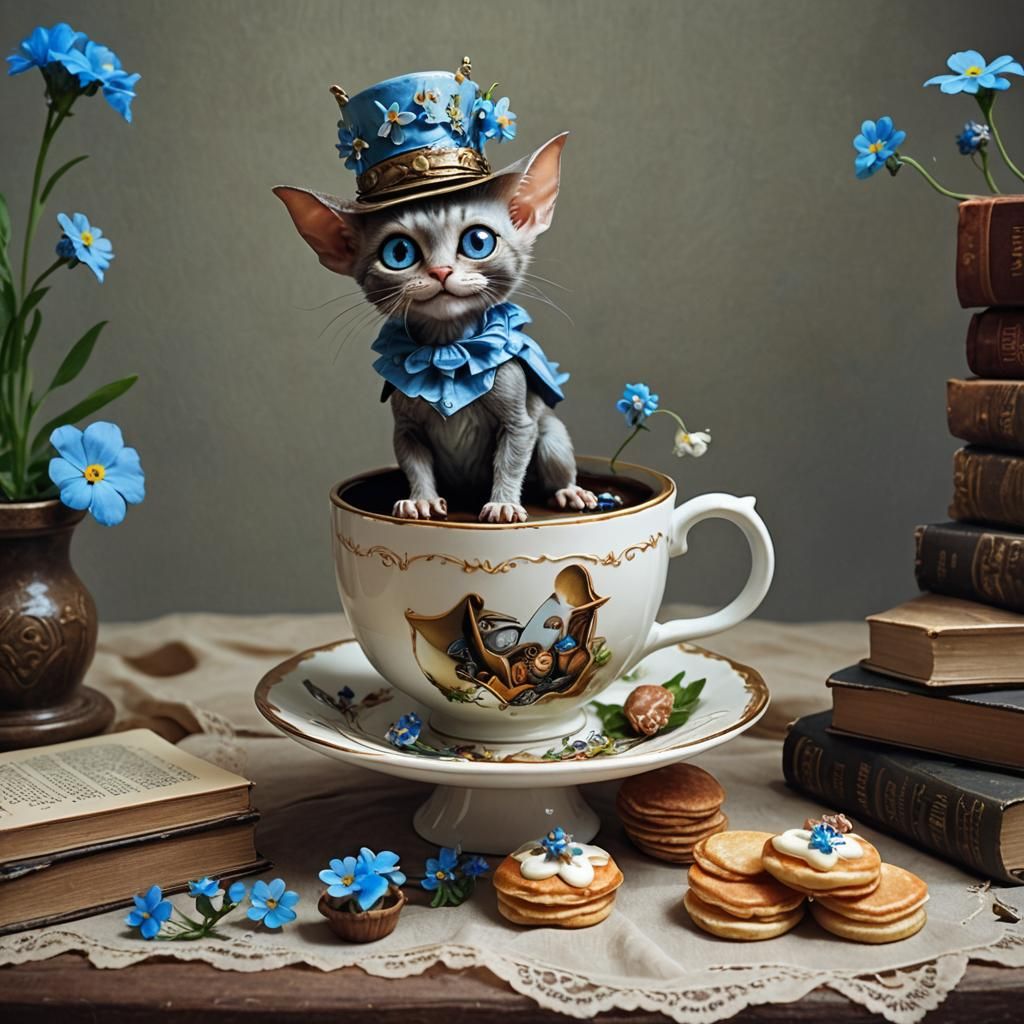 a miniature tiny micro-creature (Alice in Wonderland), a gre...