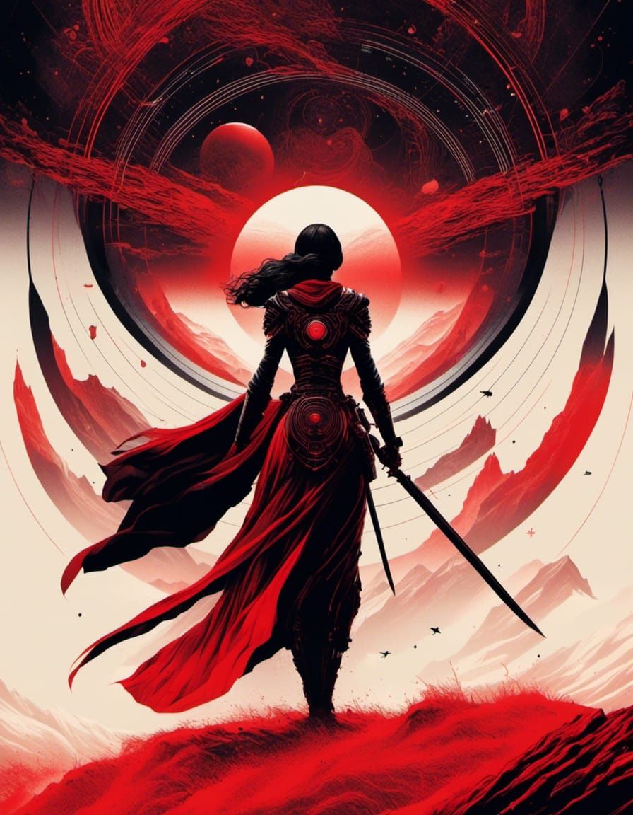 Minimalist Sci-Fi Movie Poster with Sword