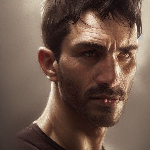 Detailed Portrait of Man with Dark Hair