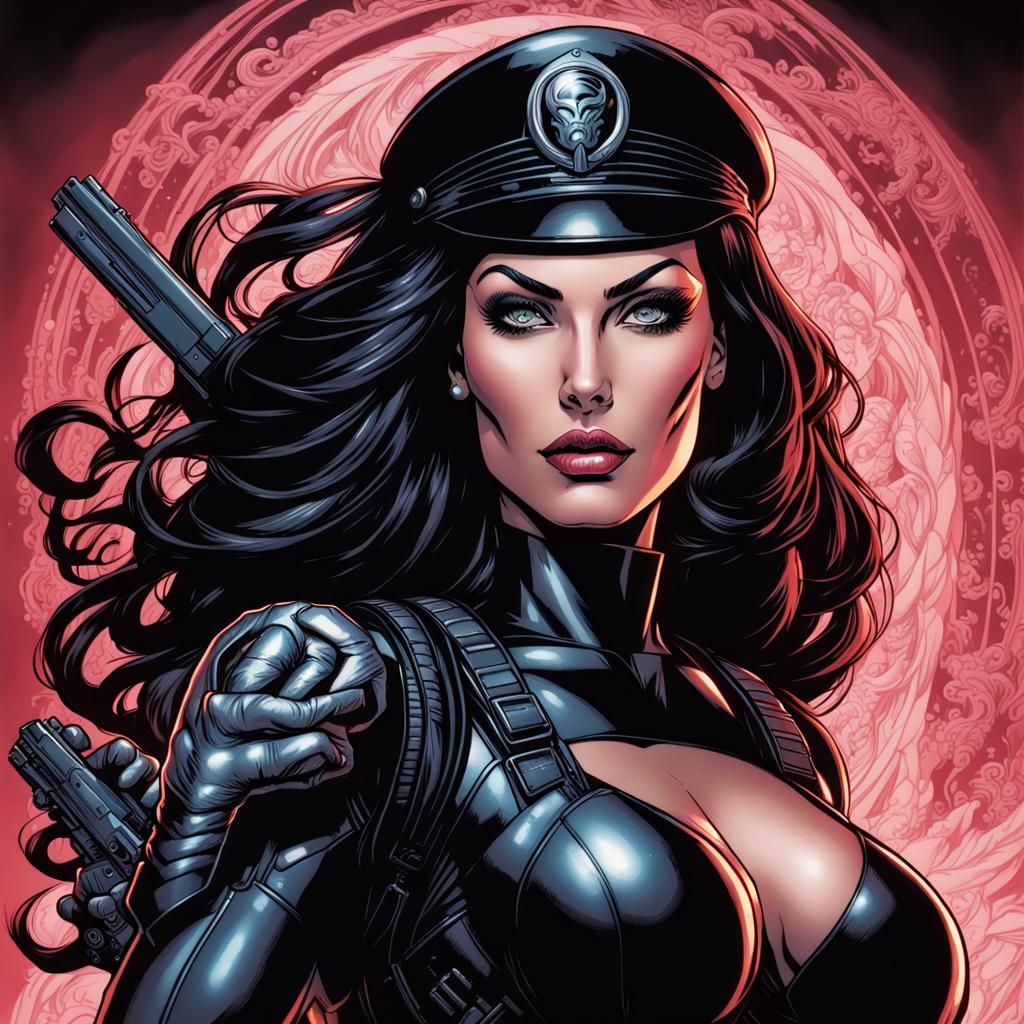 Baroness Portrait in Comic Book Art Style