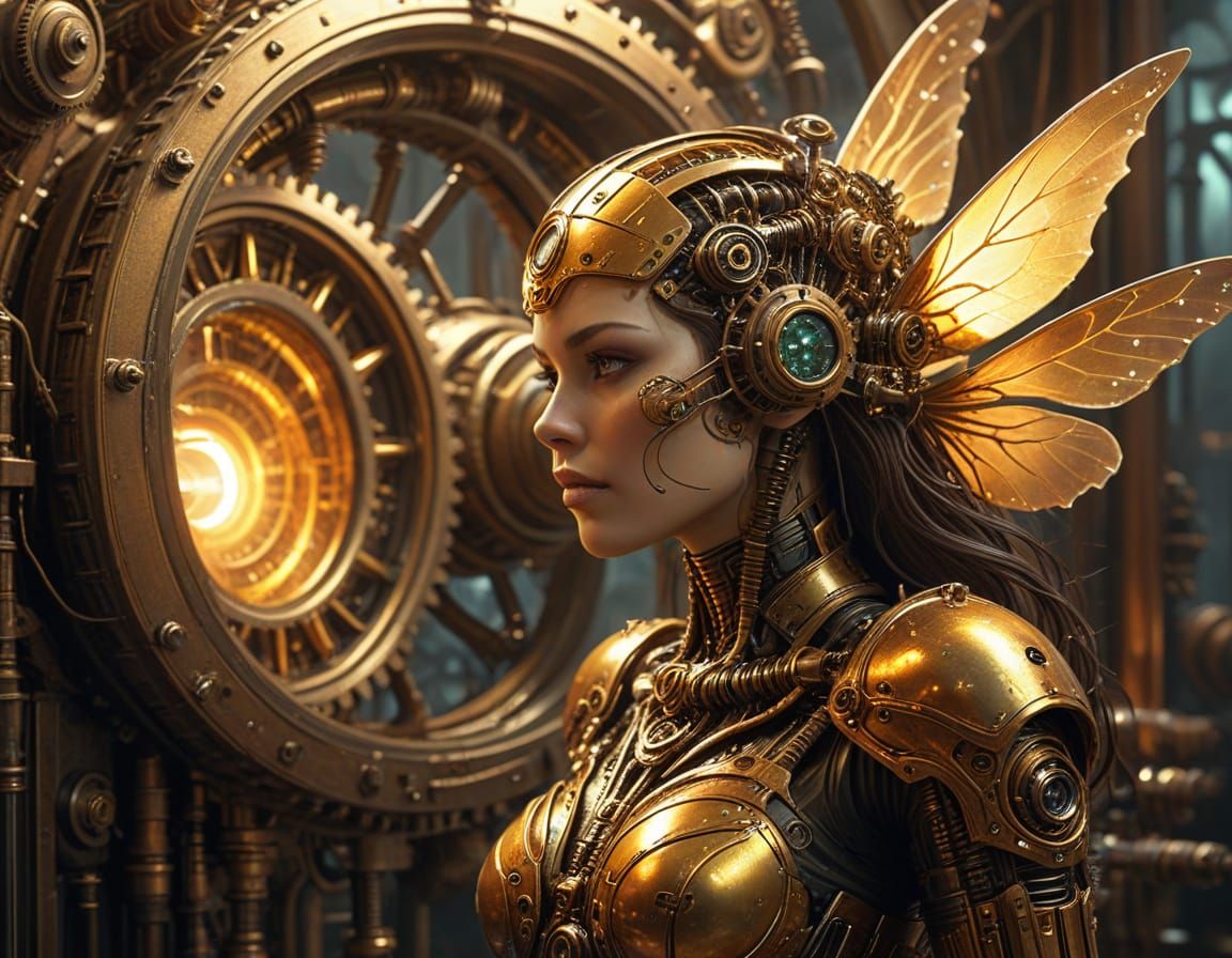 Golden Steampunk Inventor Conjures Time-Traveling Marvel