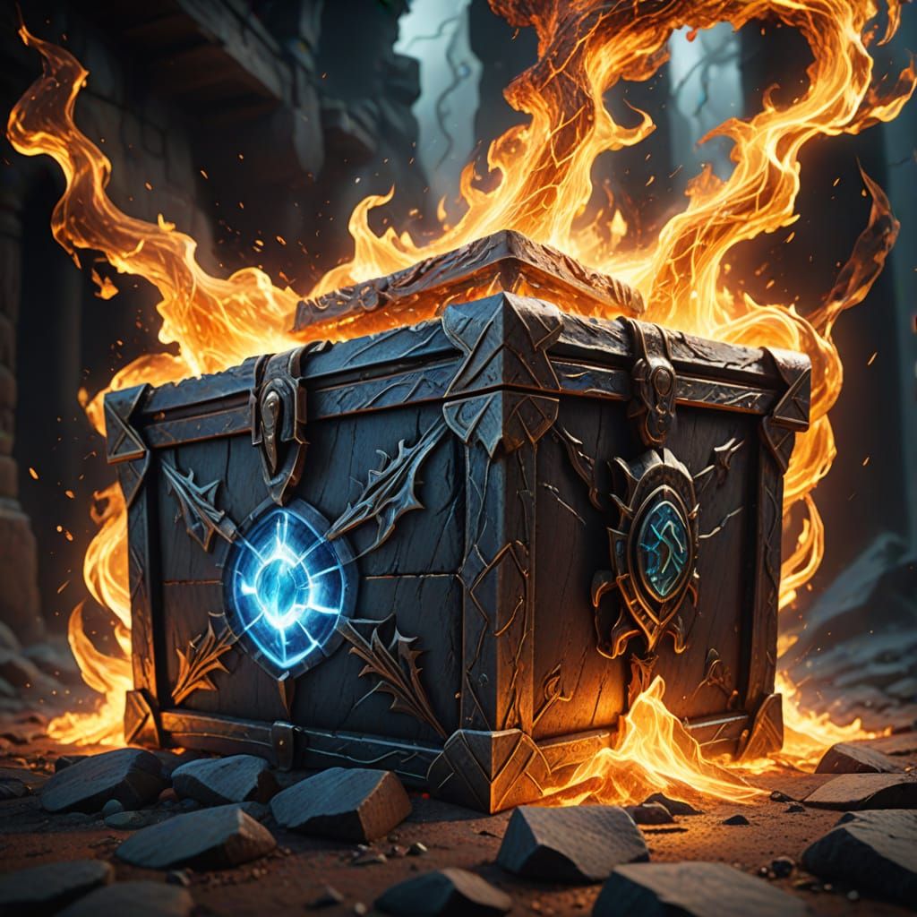 Elemental Chest Opens: Fantasy Concept Art
