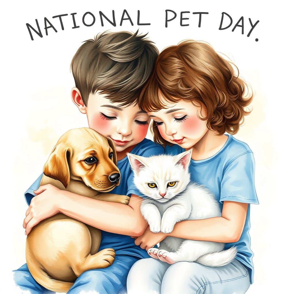 Heartwarming Family Moment Celebrating National Pet Day in W...