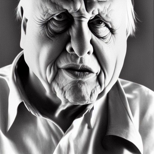 David Attenborough as an Ape Portrait