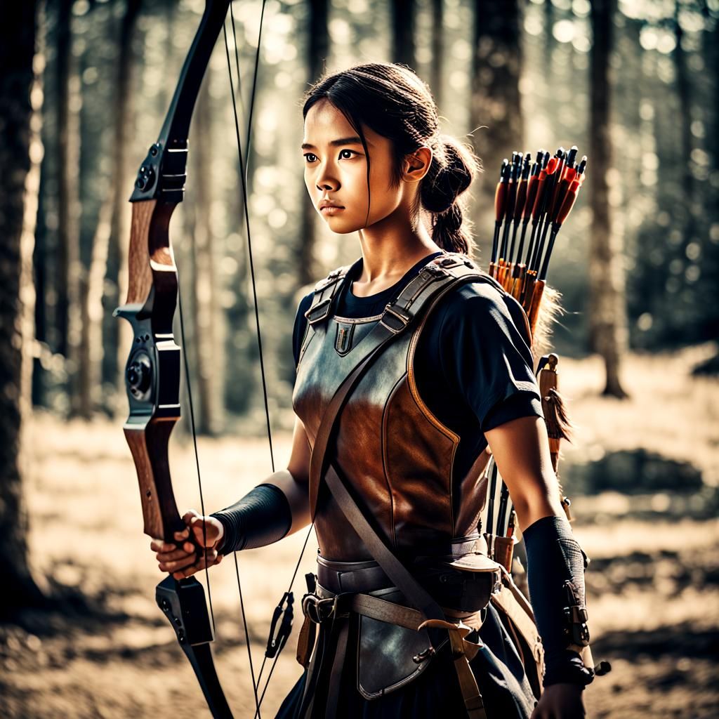 Dramatic Archery Scene with Cinematic Lighting