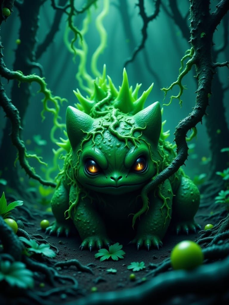 Sinister Bulbasaur with Poisonous Glowing Ivy
