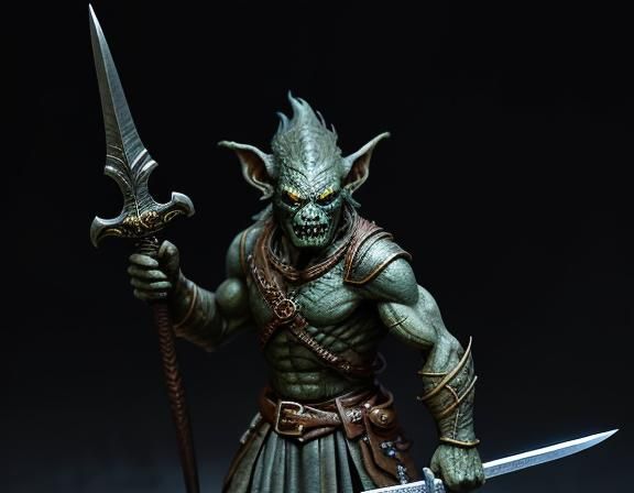 Goblin with Sword in Dark Fantasy Style