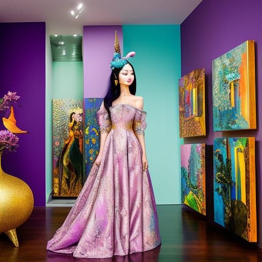 Surreal Fashion Muse Captured in Whimsical Art Studio