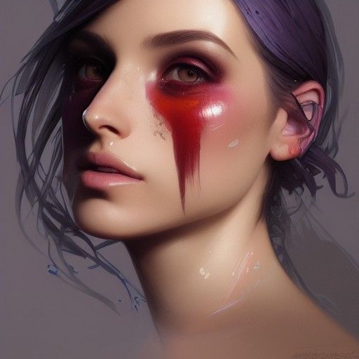 Detailed Makeup Portrait in Volumetric Lighting