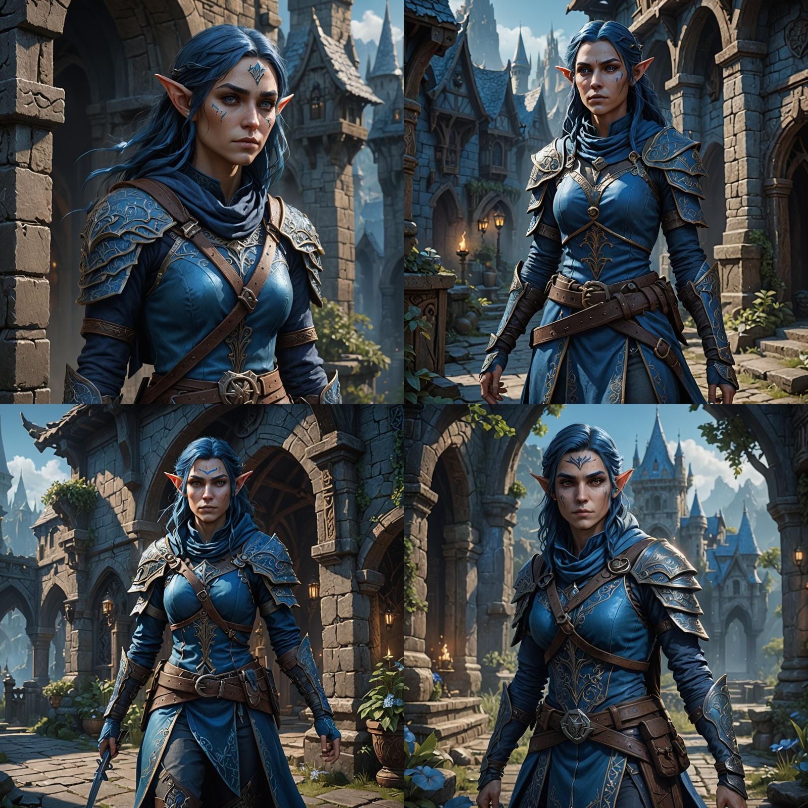 Detailed Half-Elf Rogue in Fantasy Concept Art