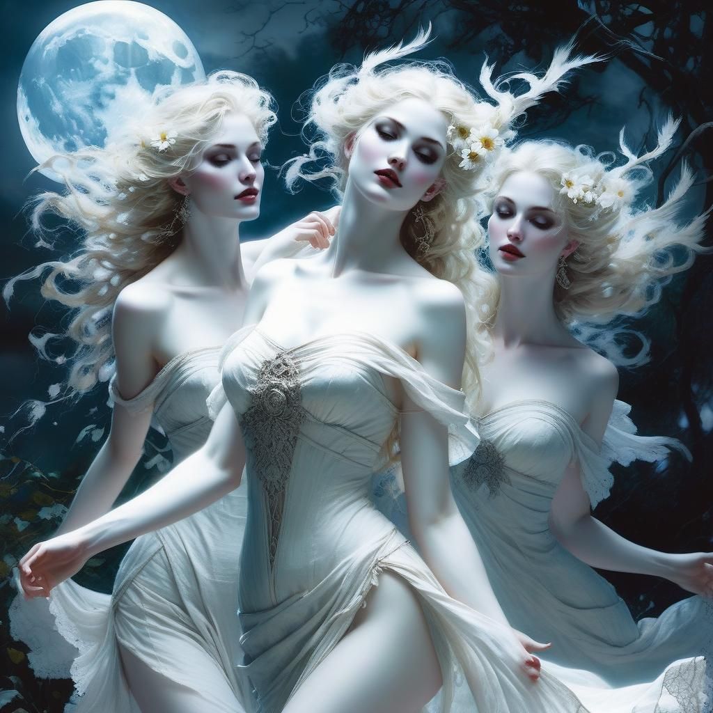 Ethereal Graces Dancing in Moonlight