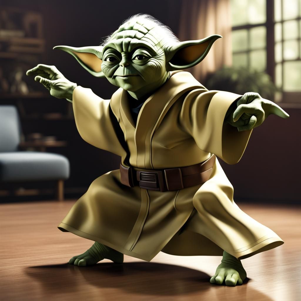 Yoda and Batman Dancing the Batusi