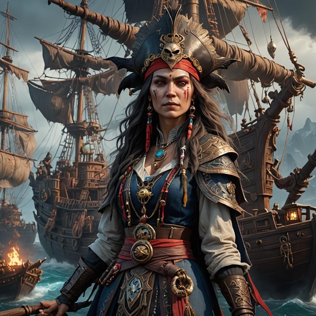 Siberian Shaman Pirate Captain in Fantasy Art