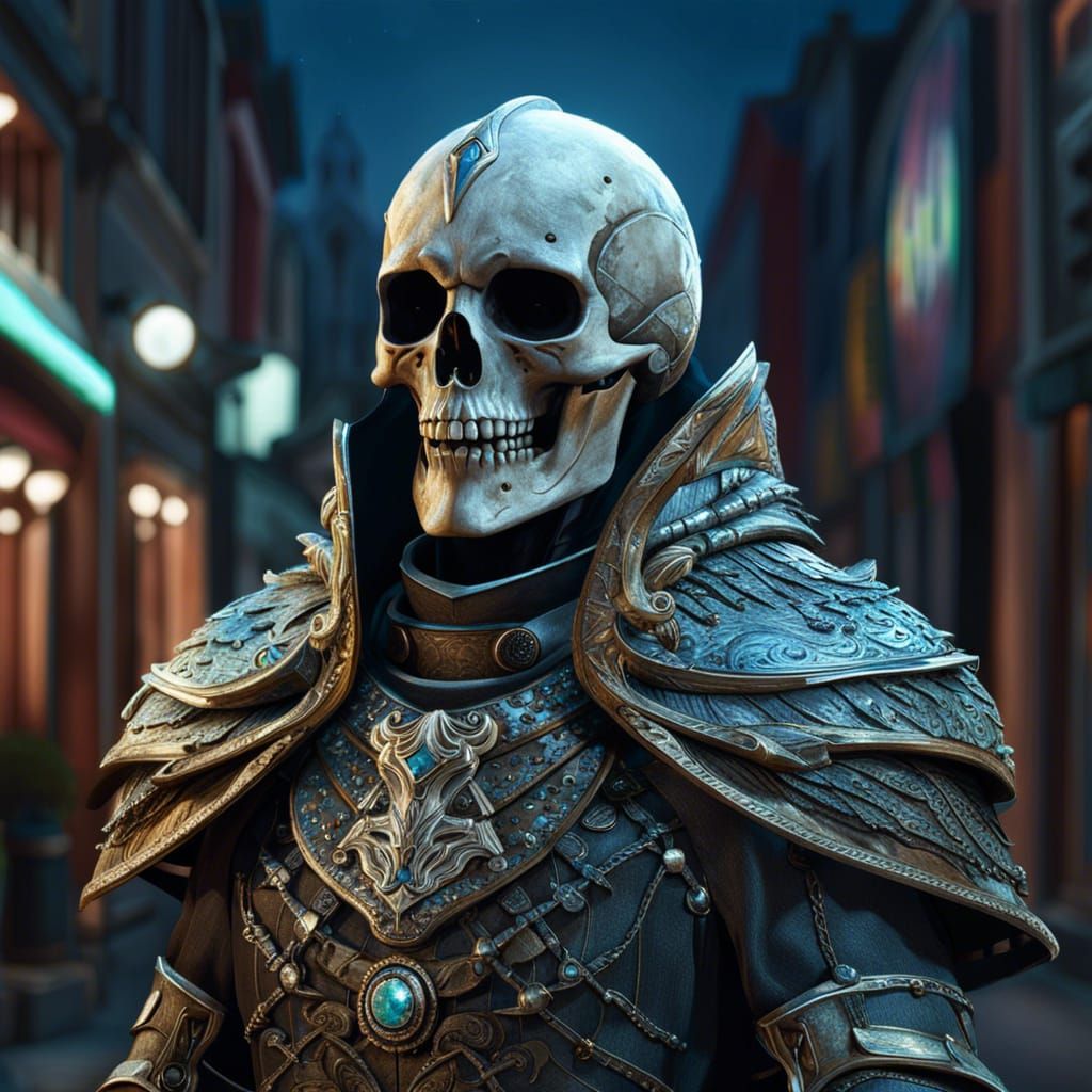 Ethereal Skeleton Cleric Portrait in Fantasy Style