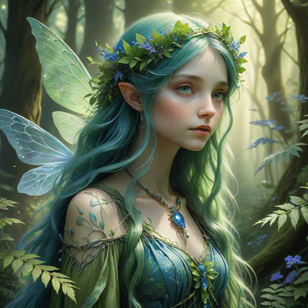 Enchanting Fairy Portrait in Vibrant Fantasy Style