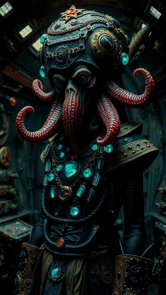 A grotesque chic galactic pirate