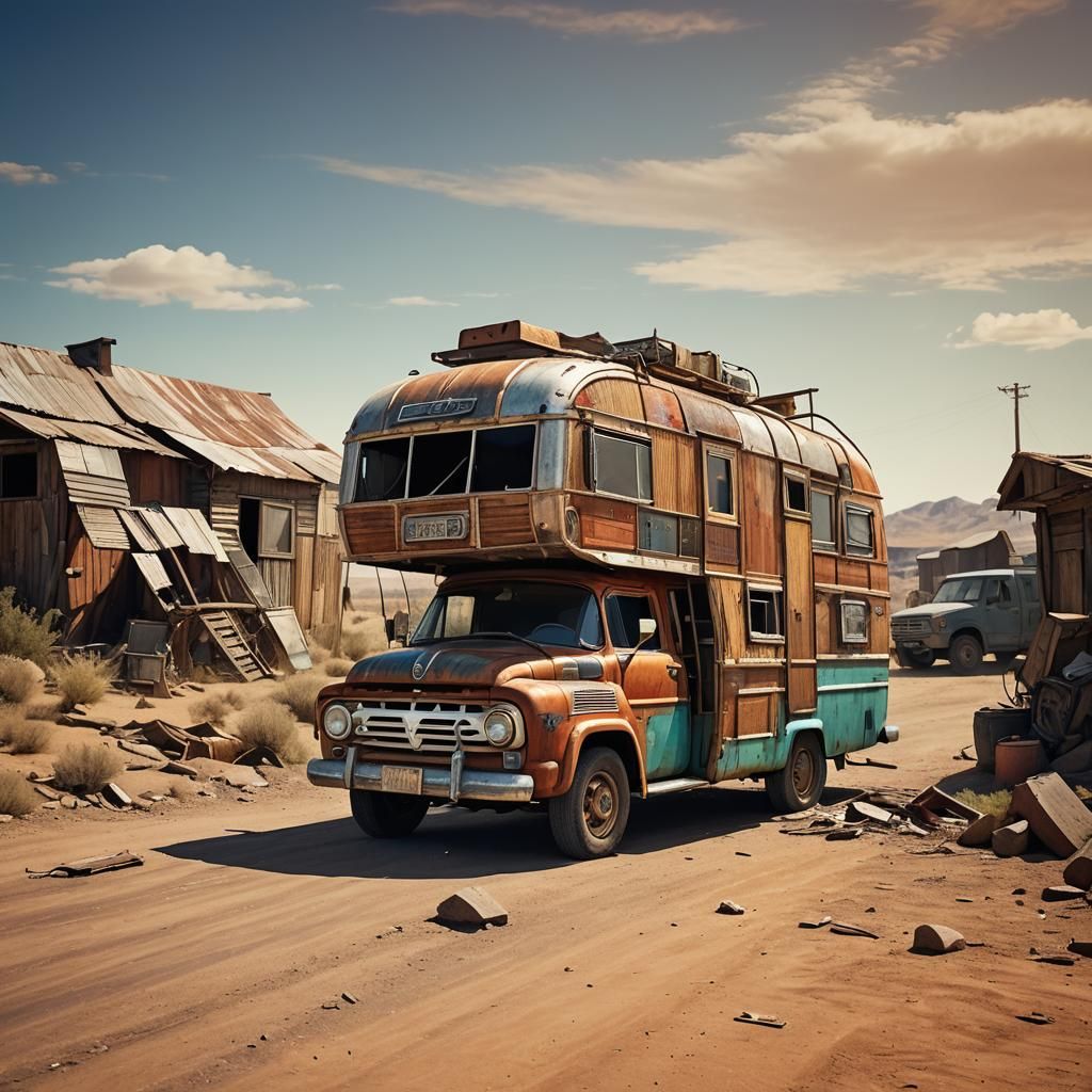 Retro-Futuristic Hillbilly Campervan Concept Art