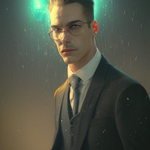 Man in Suit Portrait with Dynamic Lighting