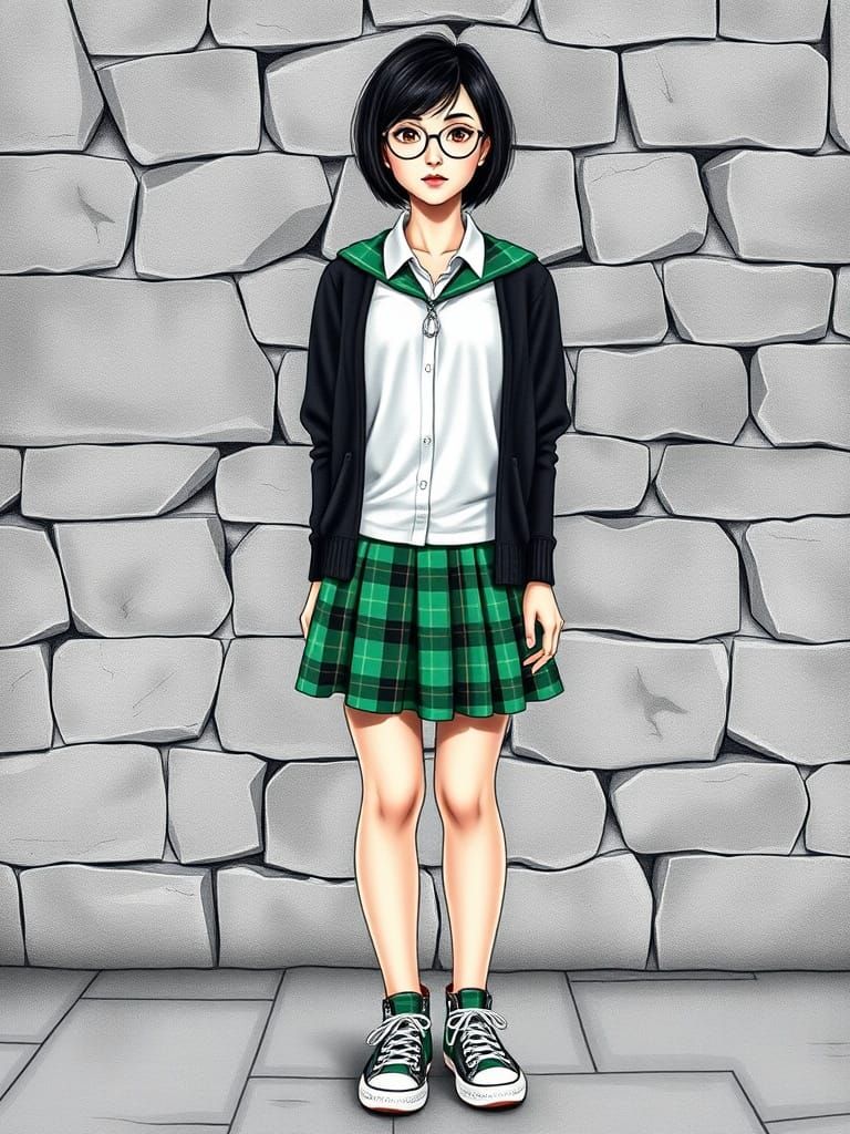 Confident Slytherin Student in Iconic Uniform