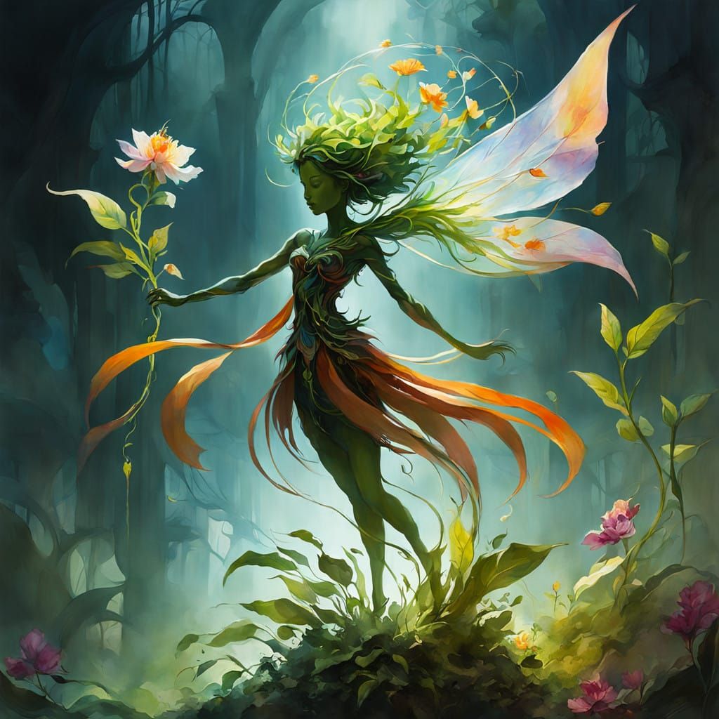 Enchanting Flora Fairy in Ethereal Dance