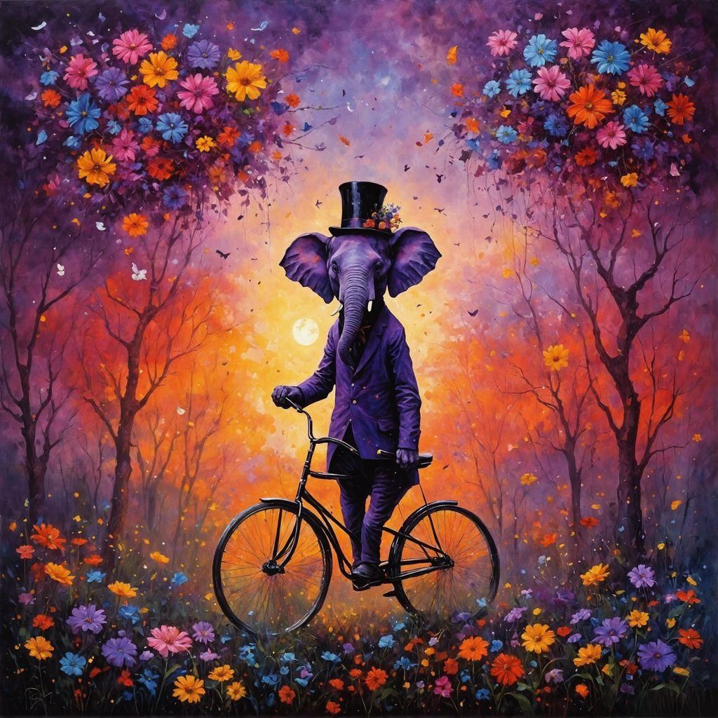 Vibrant Night Flowers in Dreamy Background