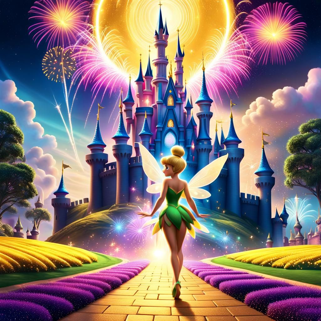 Tinkerbell at the Yellow Brick Road, Digital Art