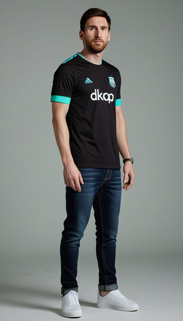 Lionel Messi in a Confident Studio Portrait