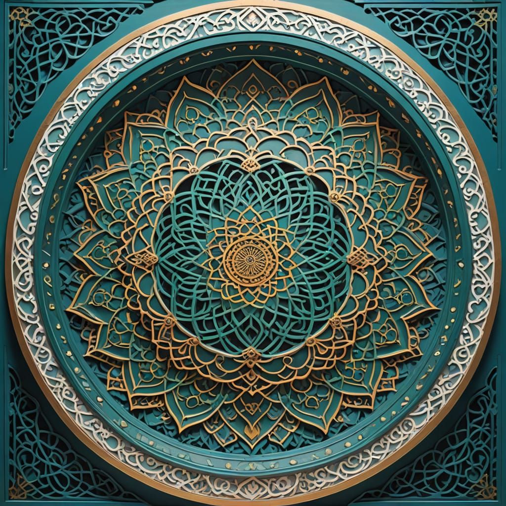 Vibrant Moroccan Mandala with Studio Ghibli-Inspired Pattern...