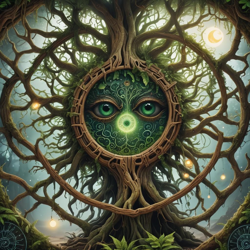 Surreal Macro Photo of Salt Labyrinth with Bioluminescence