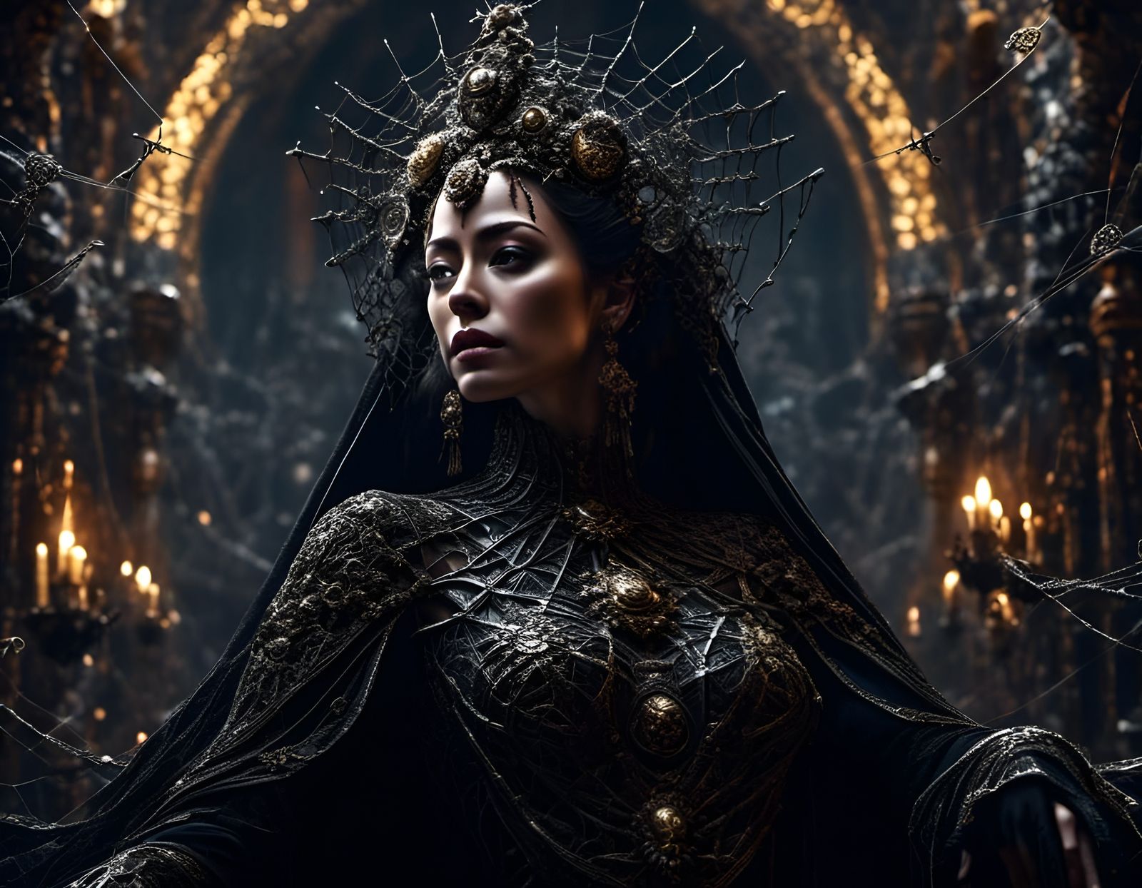 Spider Queen in a Gala outfit.