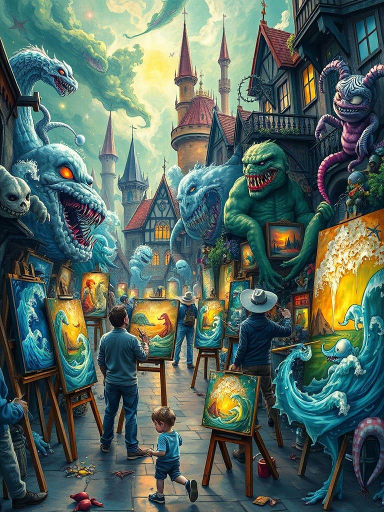 Magical Artists Paint Nightmarish Worlds in Pastel Palette