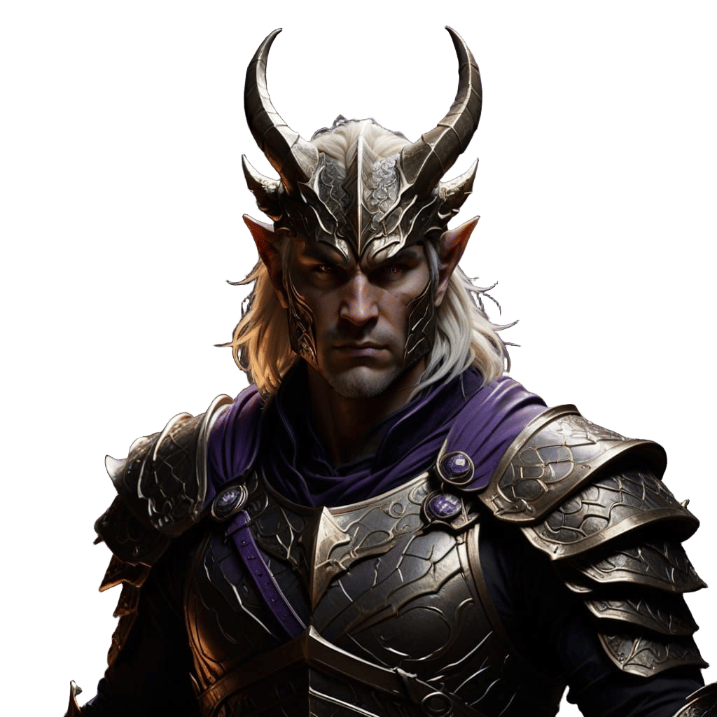 Epic Dark Fantasy Fighter in Cyberpunk Style