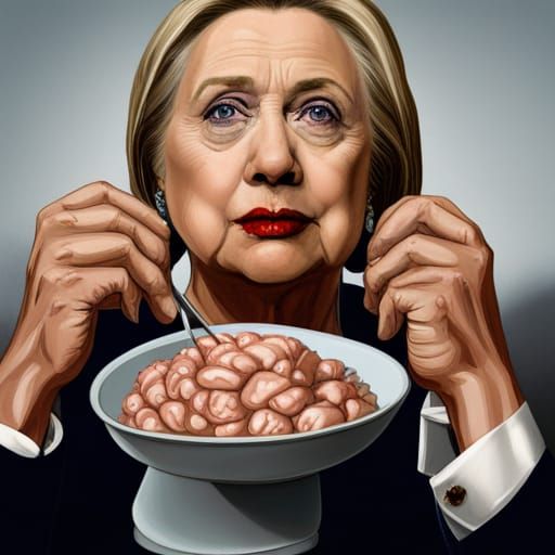 Surreal Image: Hillary Clinton Eating Brains