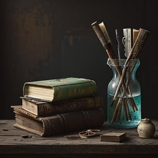Rustic Western Barroom Still Life with Antique Elements