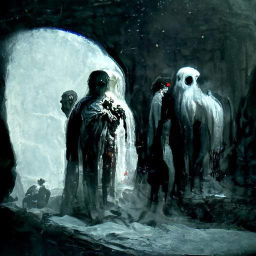 Horror Image of Many Spirits in Dark Fantasy Style