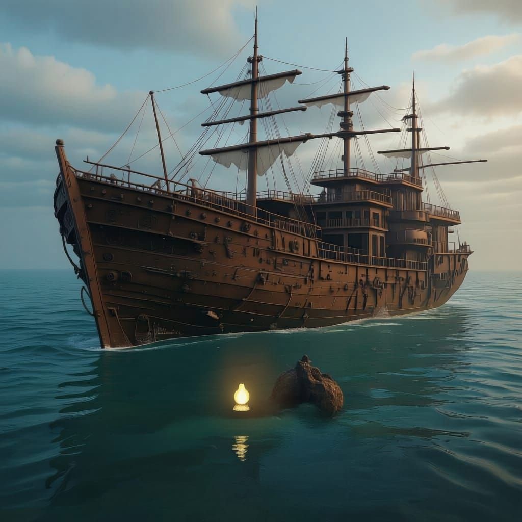 Steampunk Shipwreck with Engine