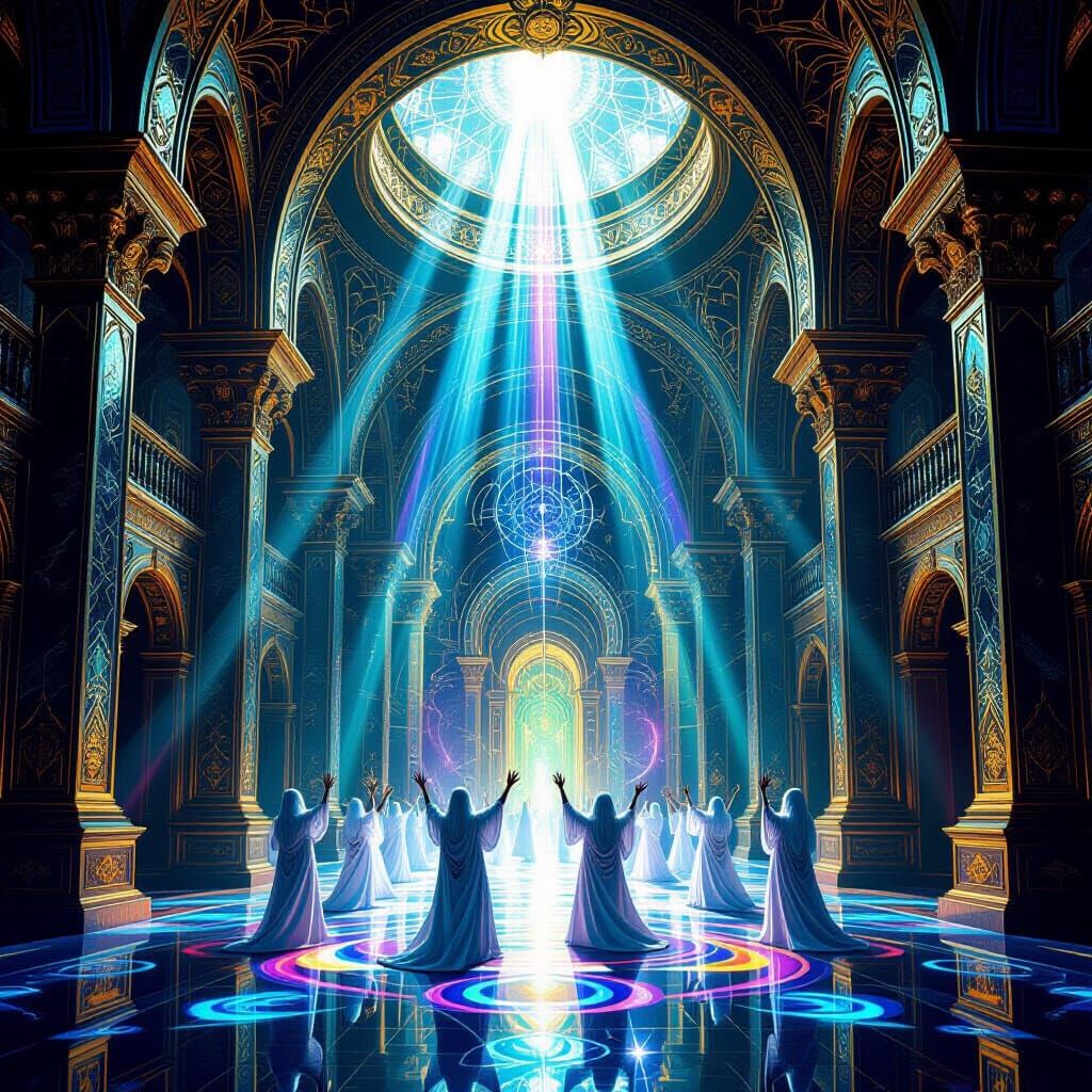 Surreal Machine Elves in Ornate Tartarian Temple