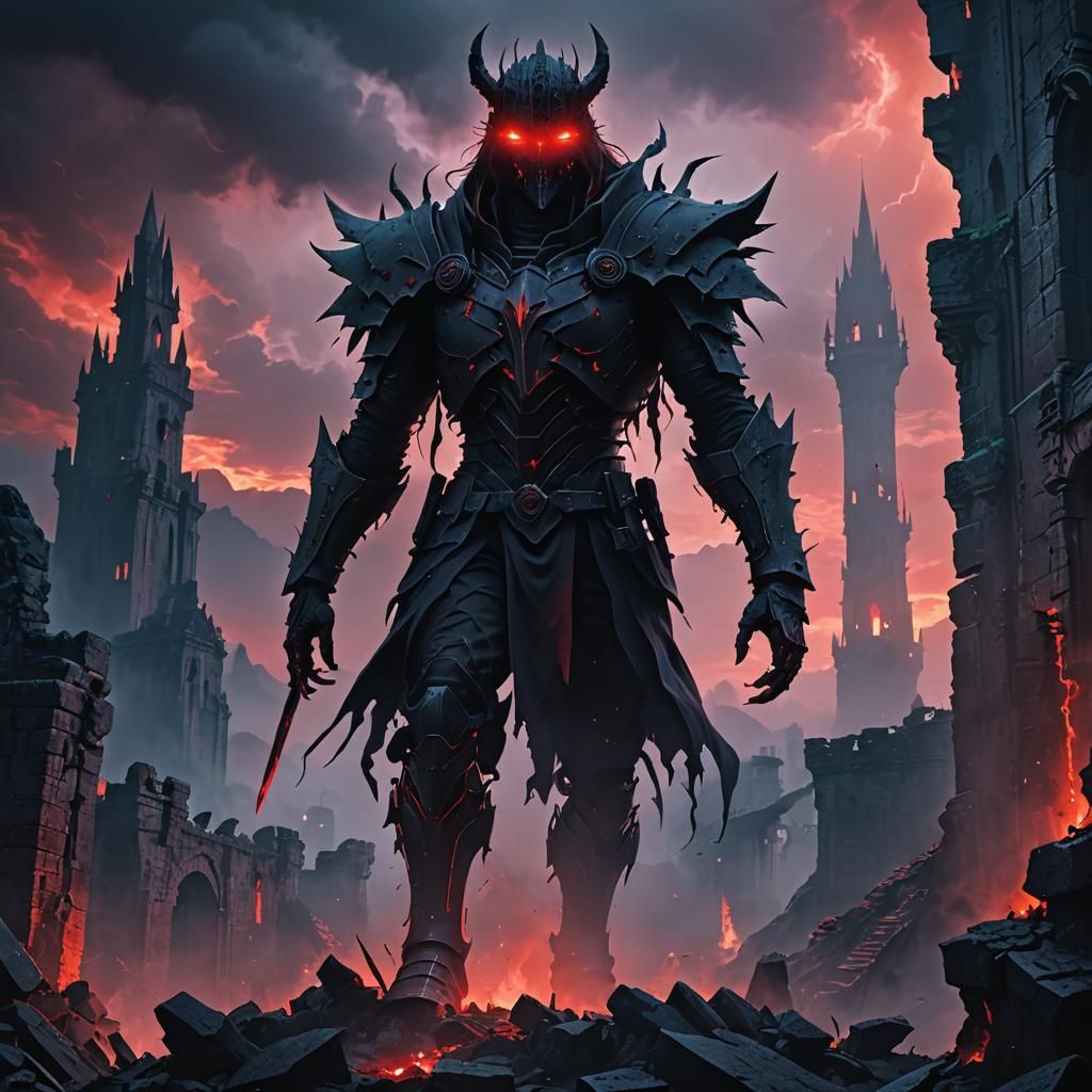 Powerful Entity in Dark Fantasy World, Anime Style