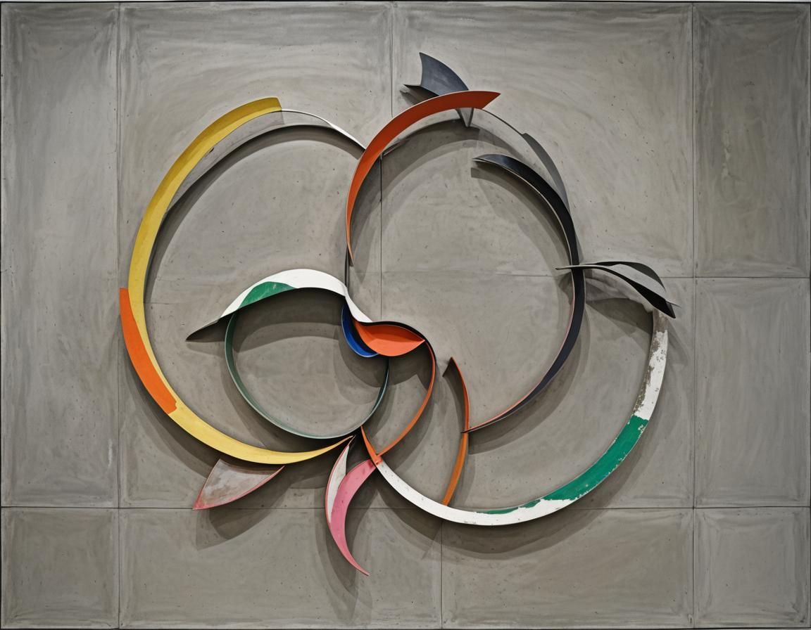 Abstract Landscape with Vivid Arc Petal Shapes