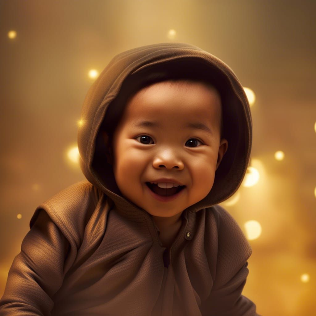 Joyful Vietnamese Toddler Portrait in HDR