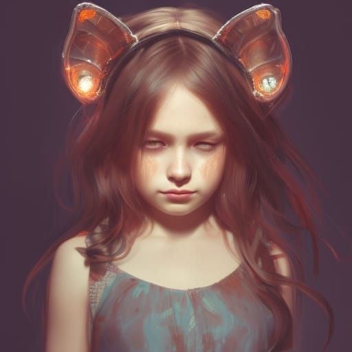 Girl with Tiger Ears: Hyperdetailed Concept Art