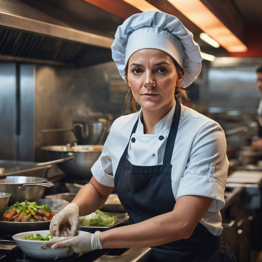 Cinematic Portrait of Female Chef in Restaurant