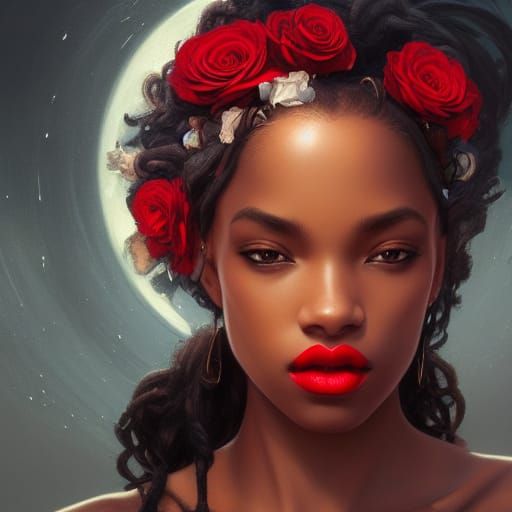 Black Princess in Moonlight Rose Garden