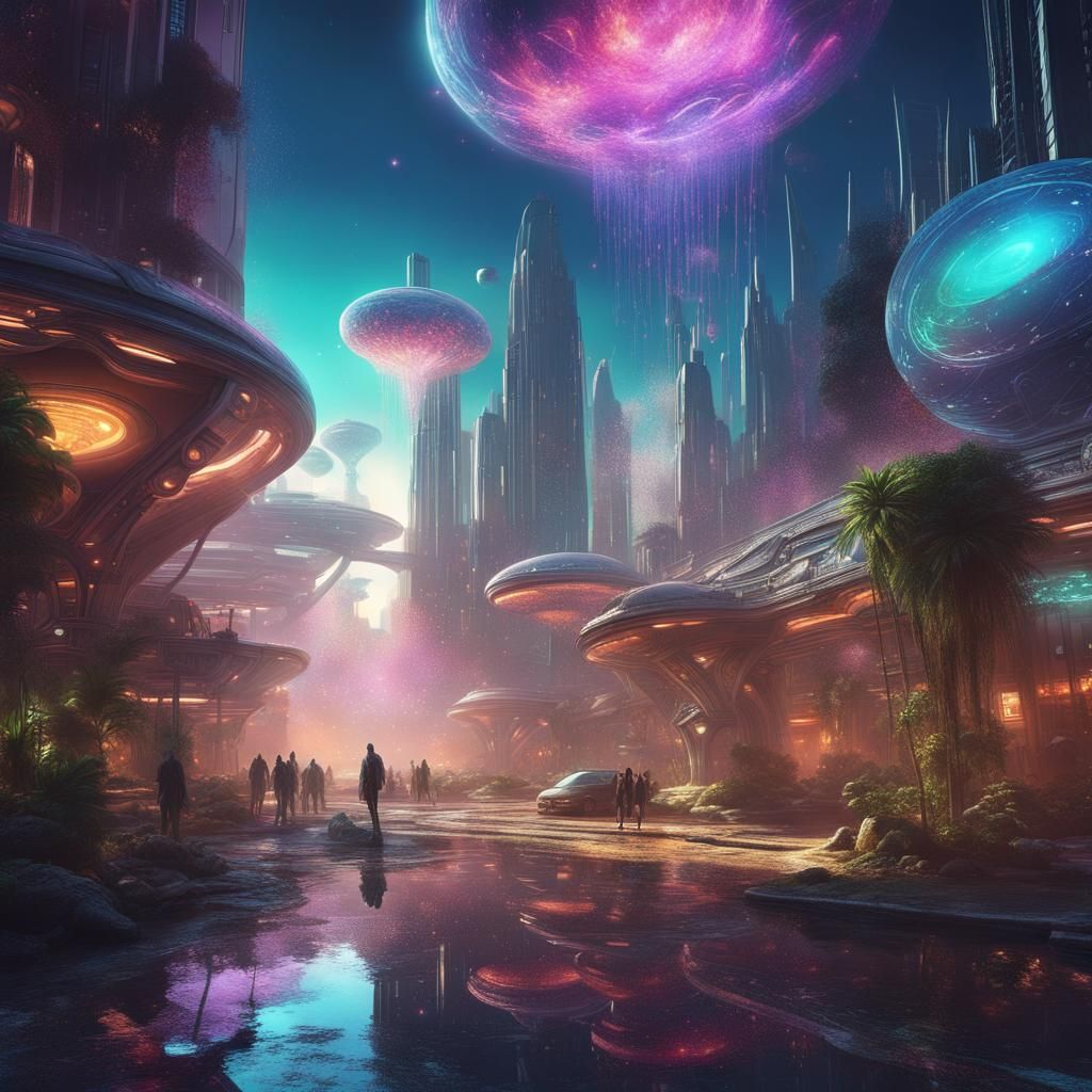Futuristic Alien City on Distant Planet