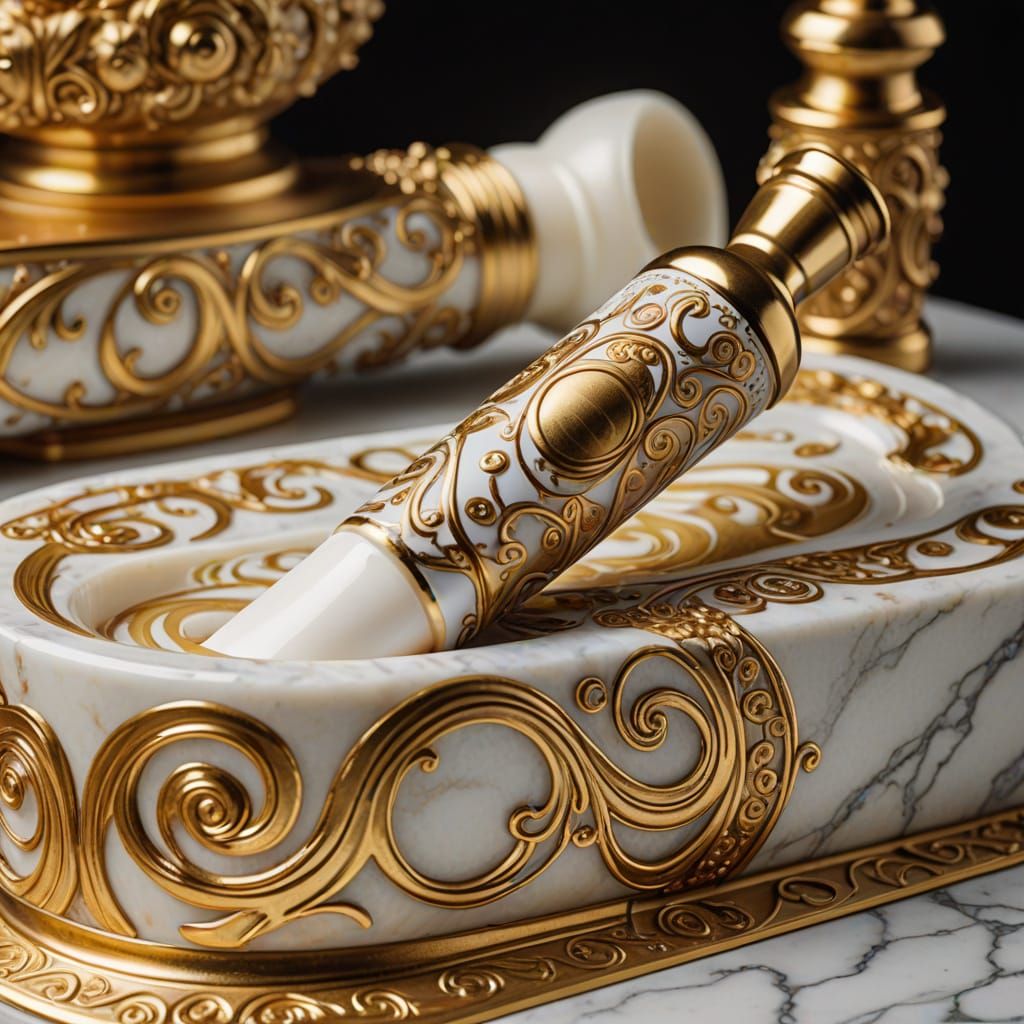 Gilded Toothpaste Tube in Art Nouveau Style