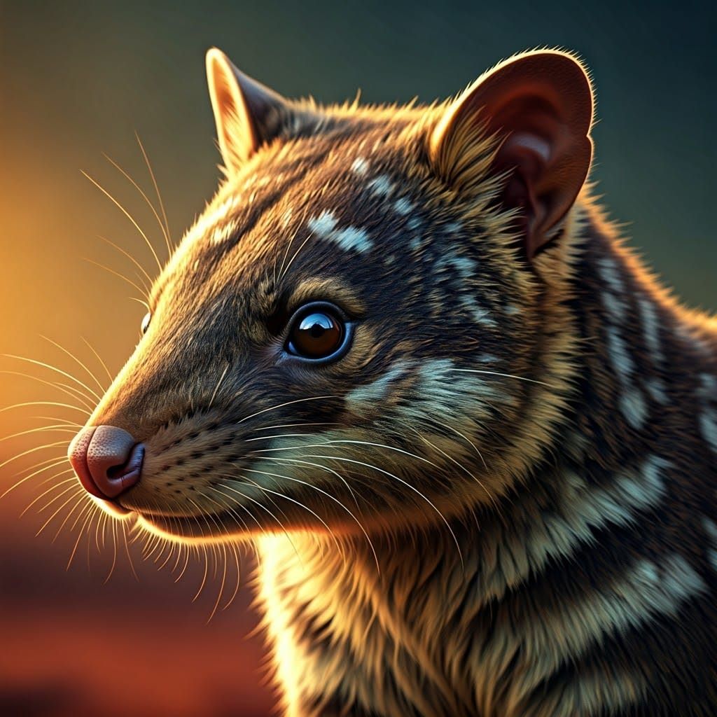 Mysterious Quoll in Vibrant Australian Landscape