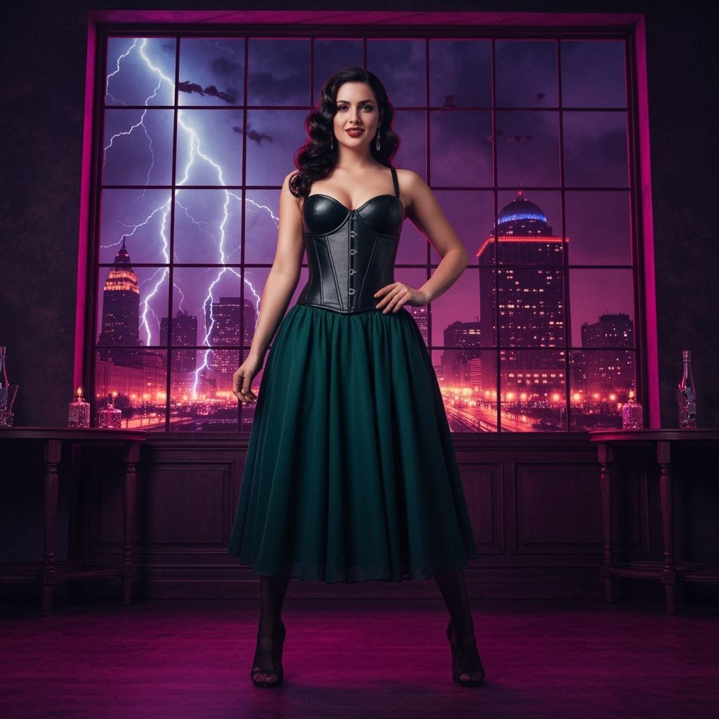 Elegant Woman in 1920s Speakeasy, Film Noir Style