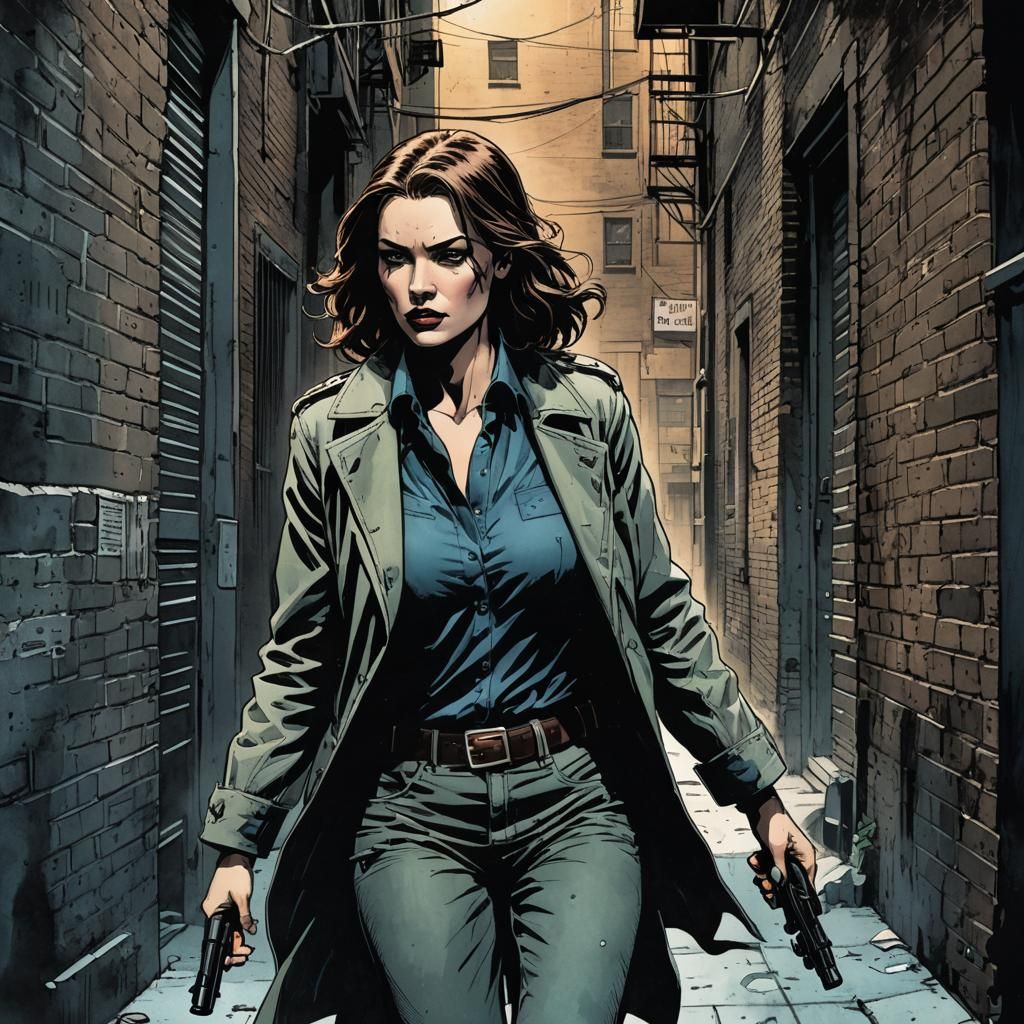 Mattie Murdock: Crime Noir Comic Book Illustration