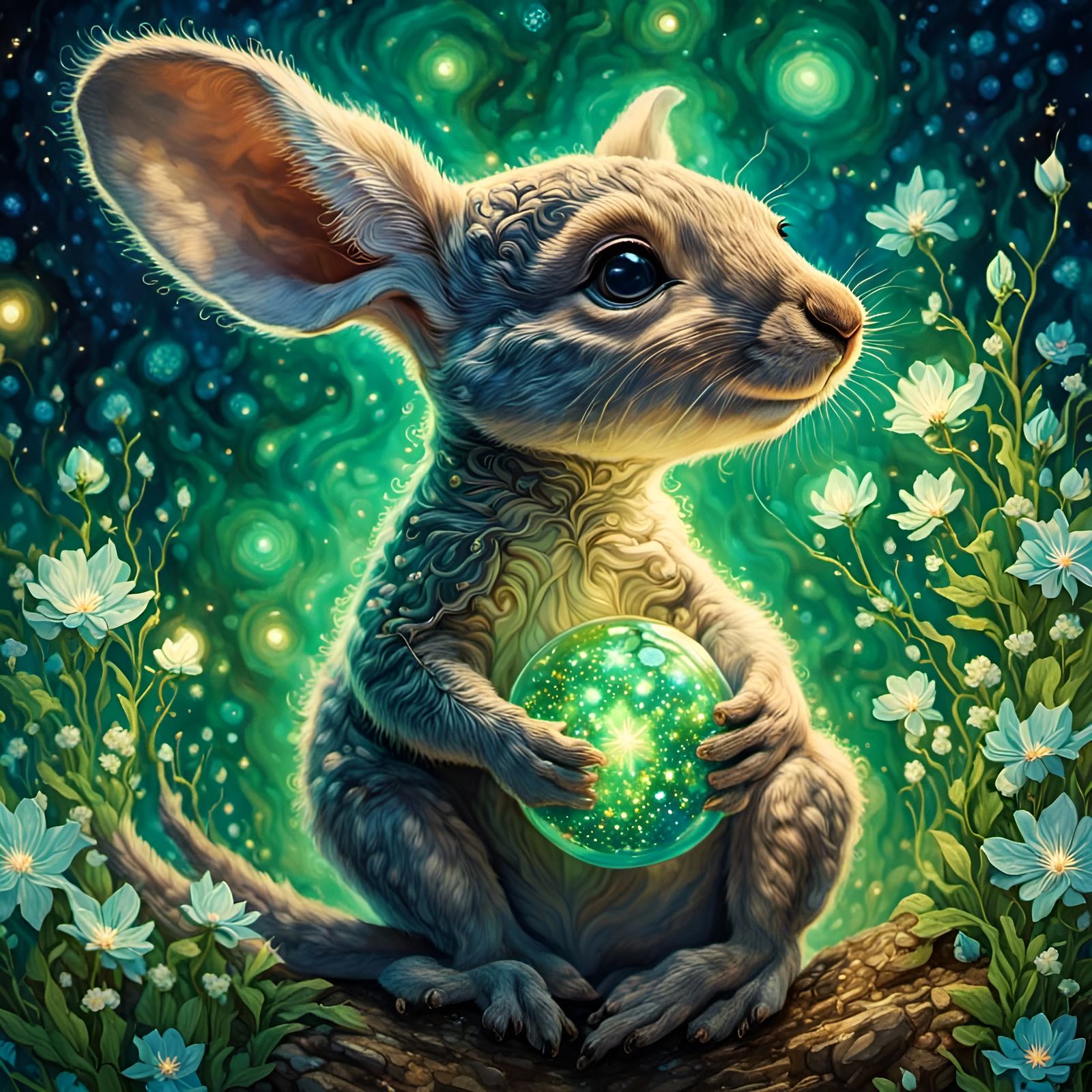 Sparkling Baby Kangaroo Art